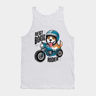 Cartoon dog riding a motorcycle best boggy rider Tank Top